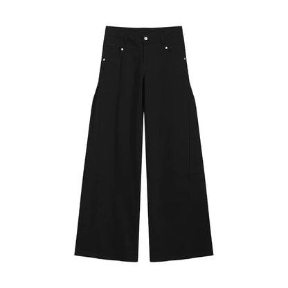 CASUAL WIDE-LEG TWILL PANTS