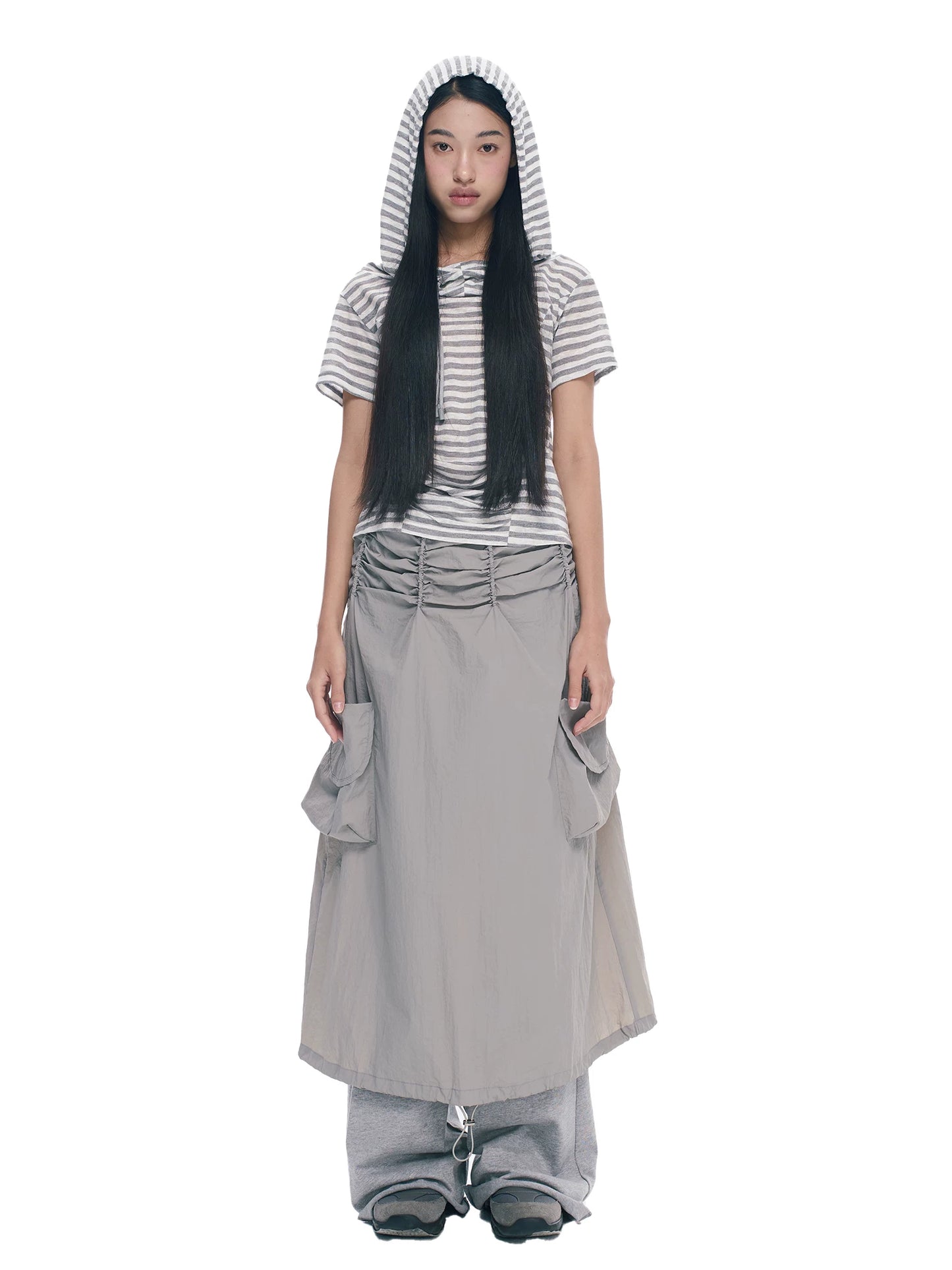 PLEATED A-LINE WORK SKIRT