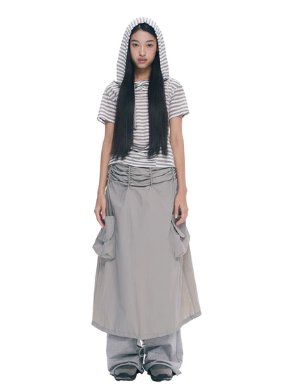 PLEATED A-LINE WORK SKIRT