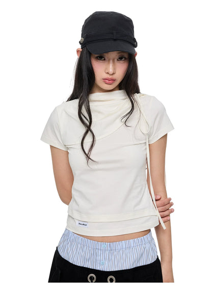 HIGH-NECK SLIMMING T-SHIRT
