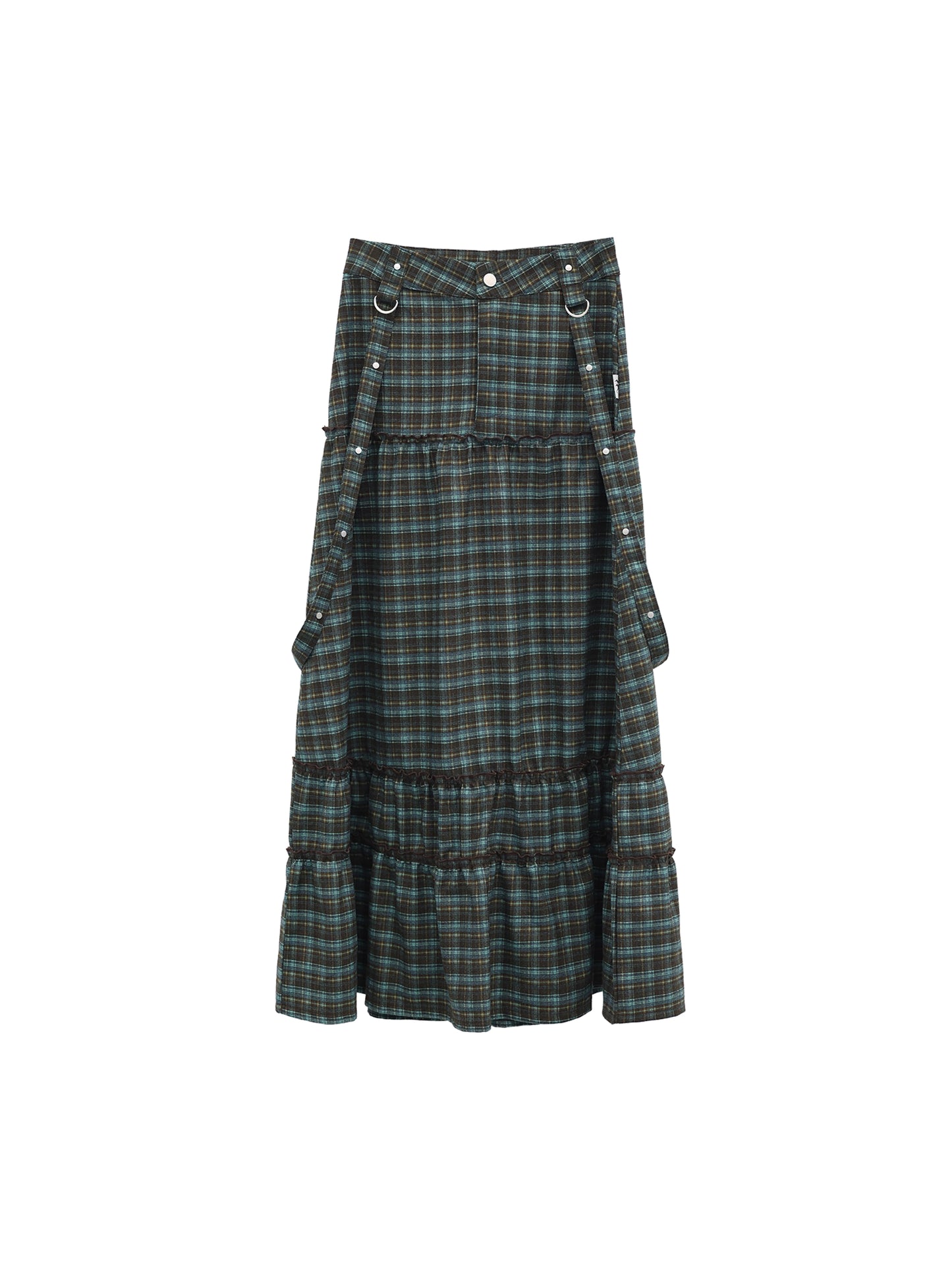 TIERED CHECK SKIRT