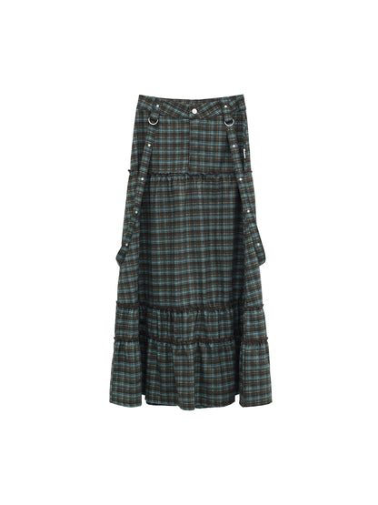 TIERED CHECK SKIRT