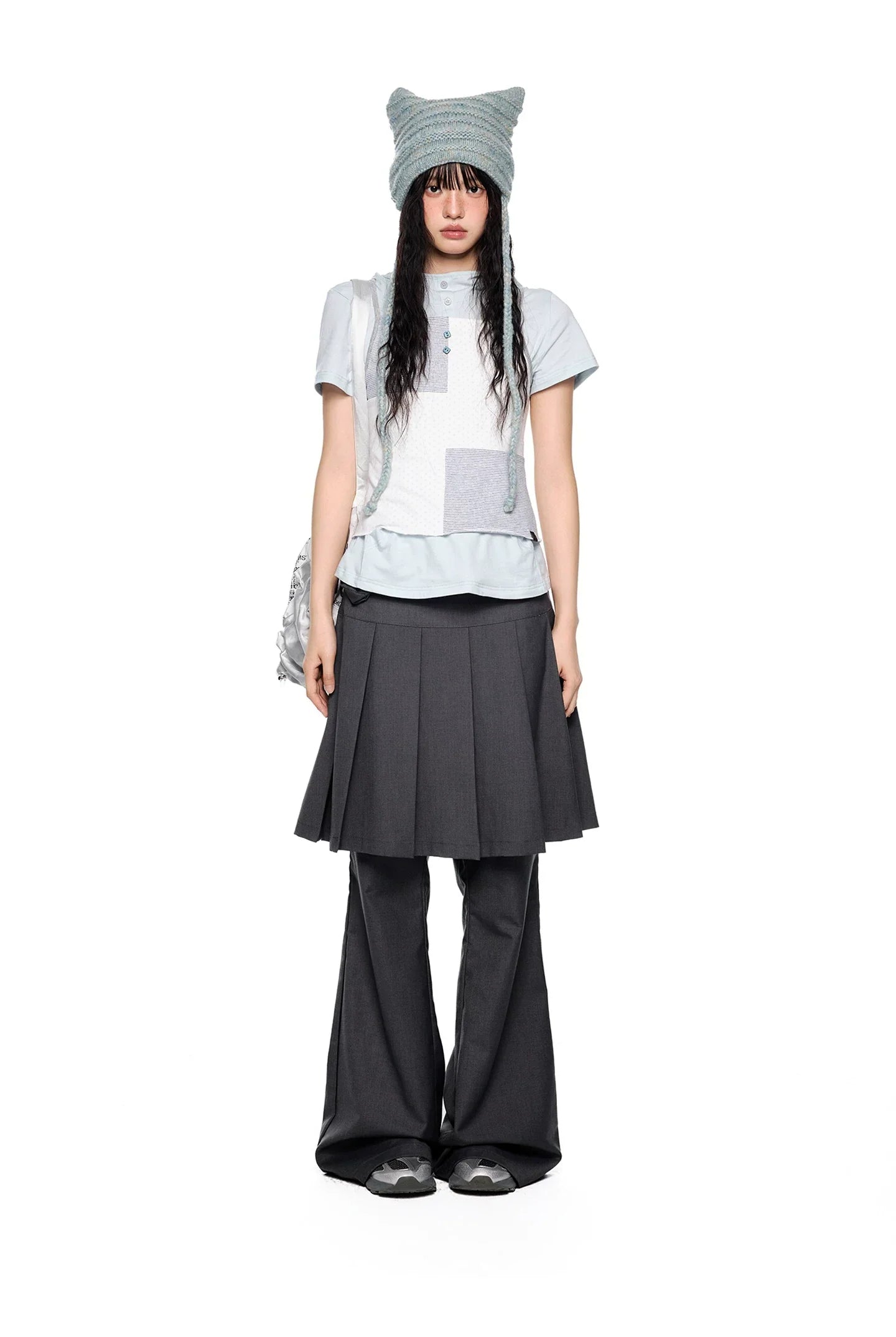 PLEATED FLARE PANTS SET