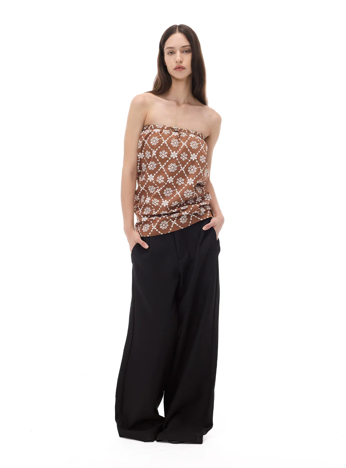 CASUAL WIDE-LEG TAPERED PANTS