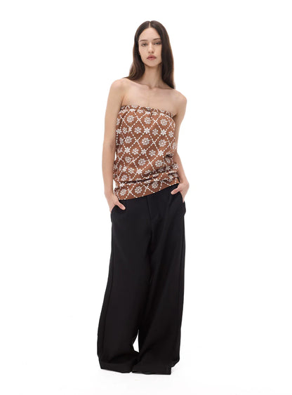 CASUAL WIDE-LEG TAPERED PANTS