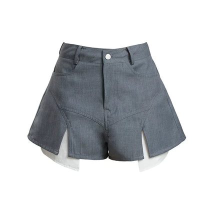 CHIC GRAY PATCHWORK SHORTS