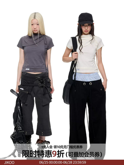 HIGH-NECK SLIMMING T-SHIRT