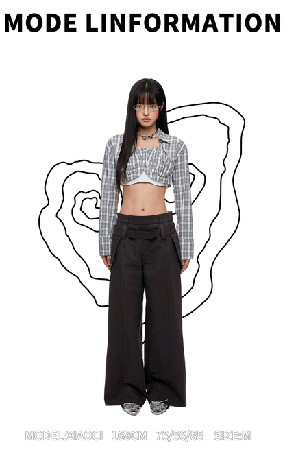 CASUAL WIDE-LEG PANTS WITH BELT