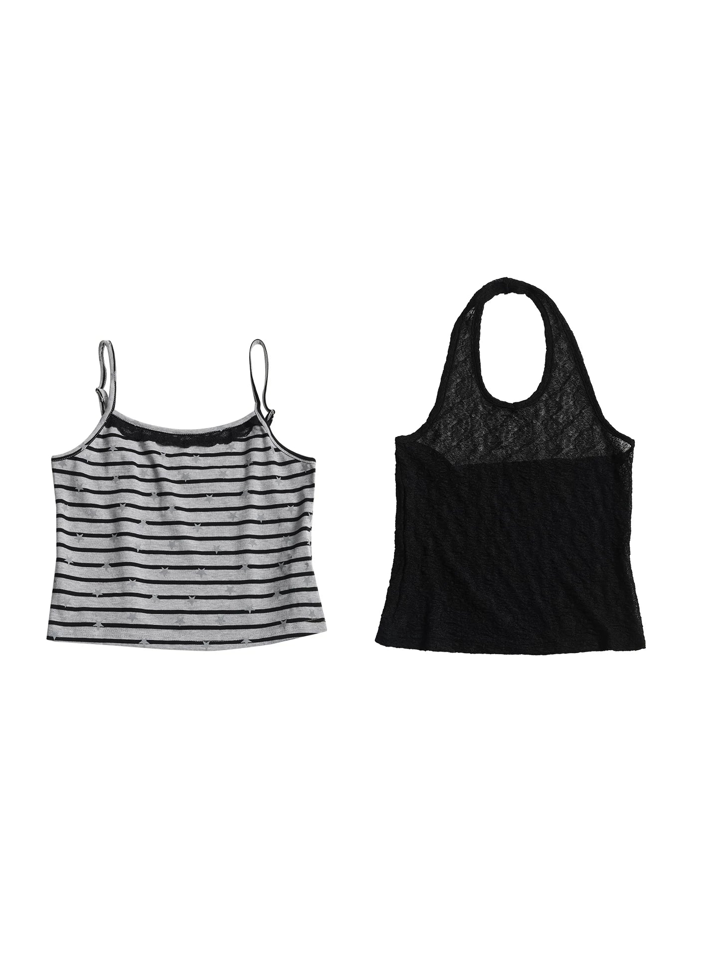 LACE STRIPED CAMISOLE SET