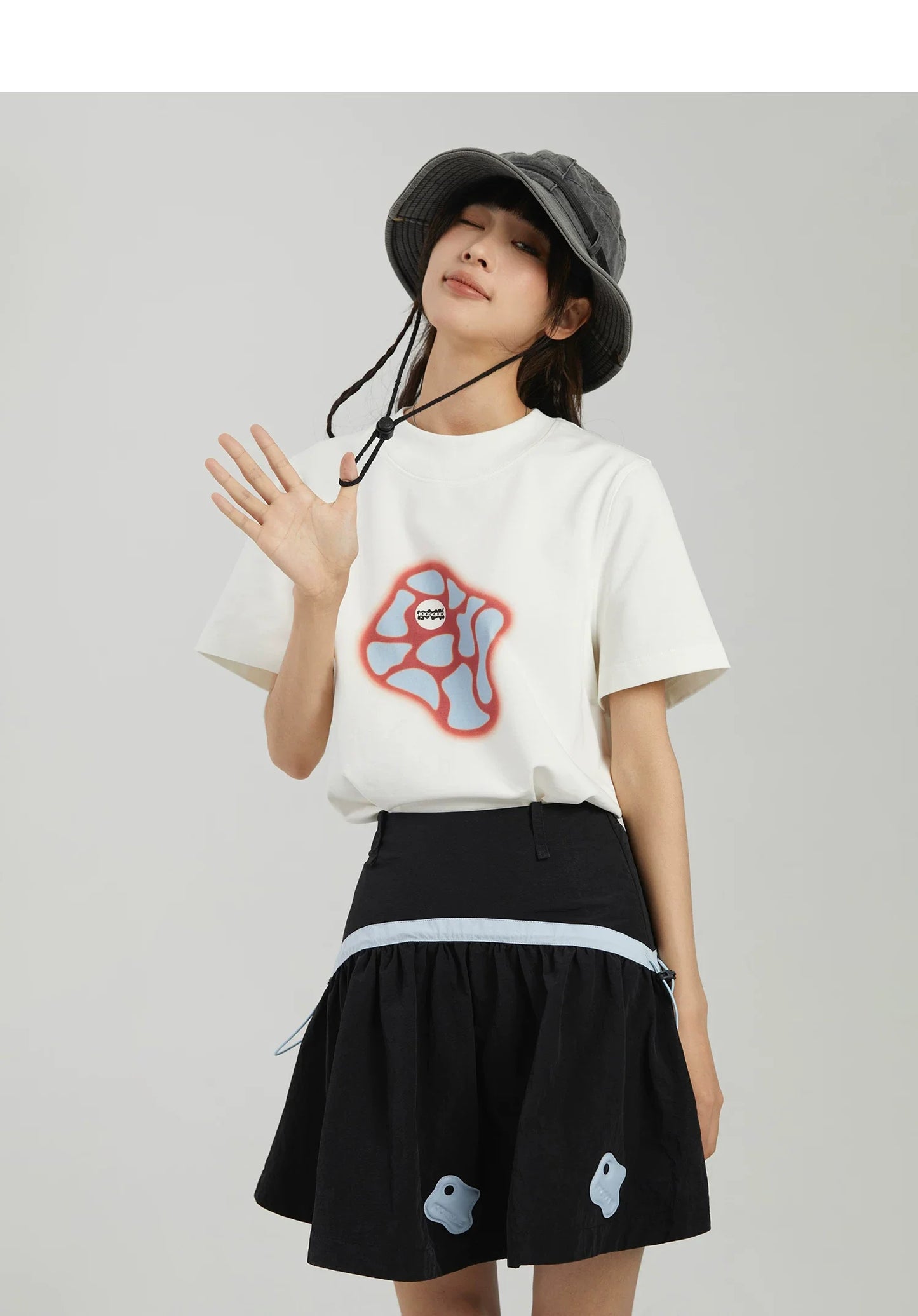 COLOR-BLOCK A-LINE MINI SKIRT