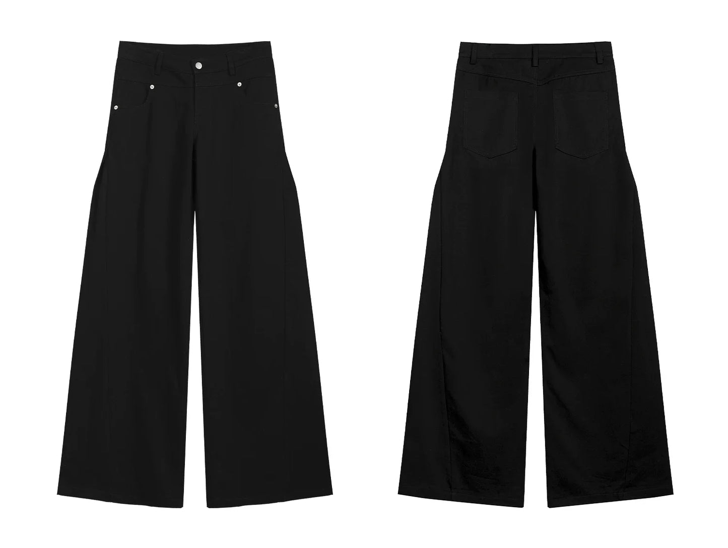 CASUAL WIDE-LEG TWILL PANTS