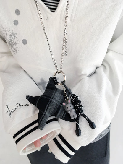 GRAY STAR RABBIT PENDANT NECKLACE