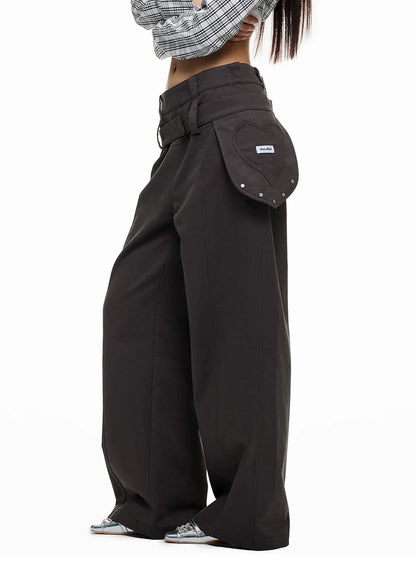 CASUAL WIDE-LEG PANTS WITH BELT