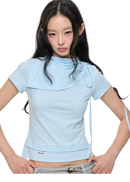 HIGH-NECK SLIMMING T-SHIRT