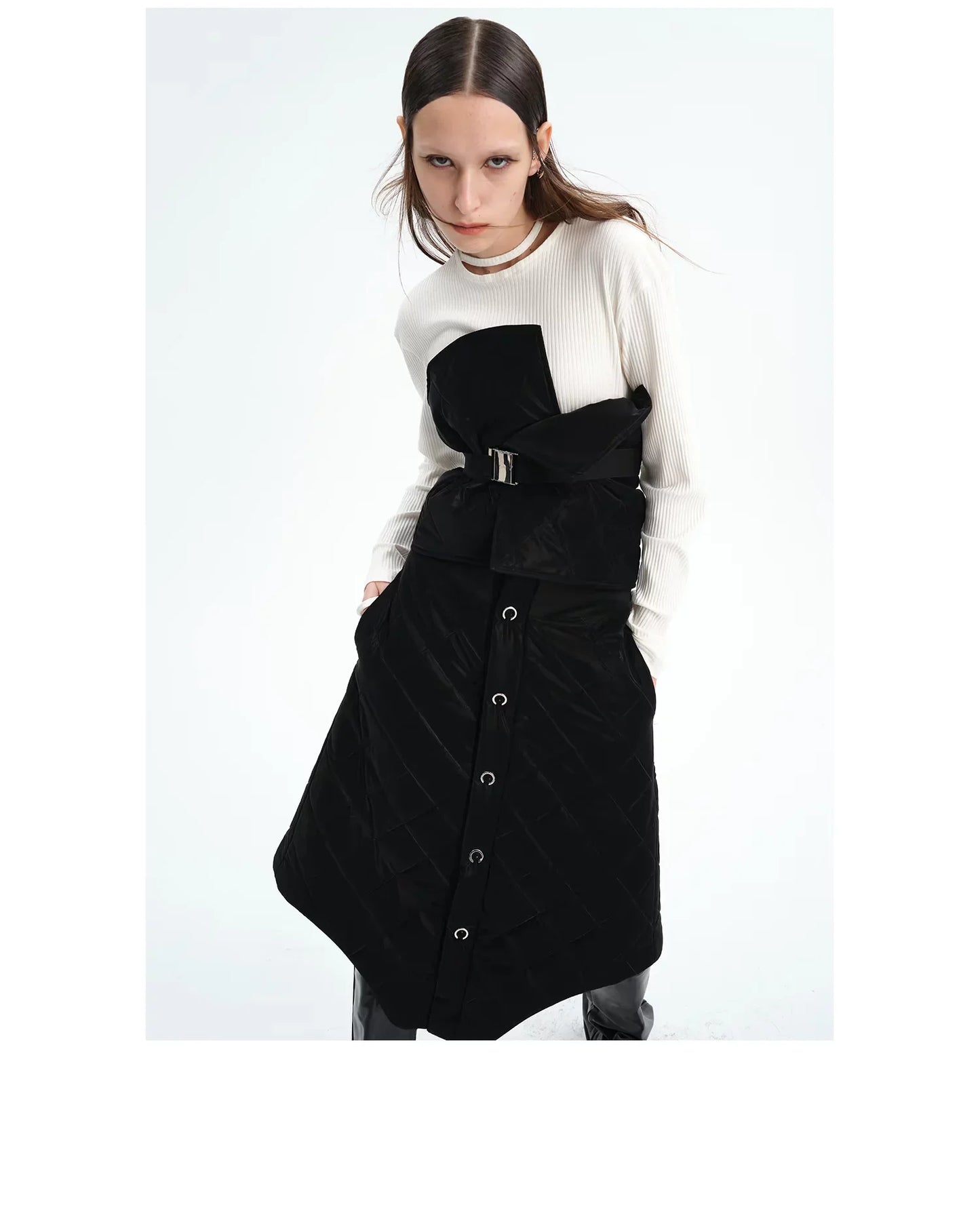 WINTER 3D QUILTED COTTON SKIRT