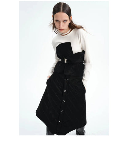 WINTER 3D QUILTED COTTON SKIRT