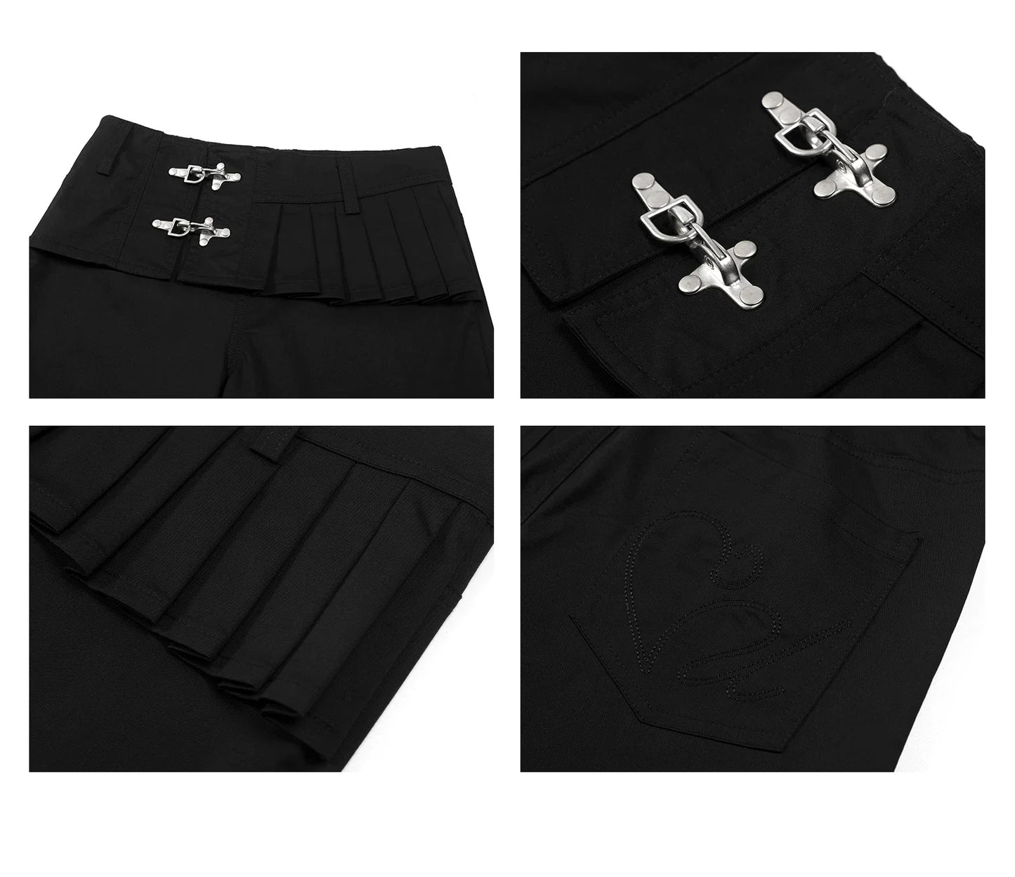 LOW-WAIST STYLISH PANTS WITH BUCKLE