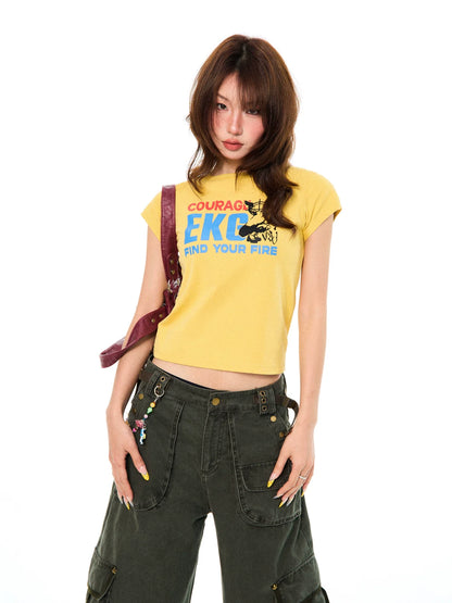 RETRO LETTER PRINT T-SHIRT