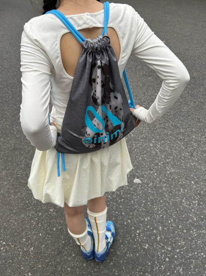 REVERSIBLE DRAWSTRING BACKPACK BAG
