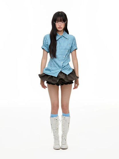 PLAID SUMMER BLOUSE
