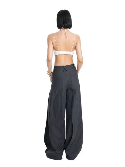 CHIC PATCHWORK WIDE-LEG PANTS