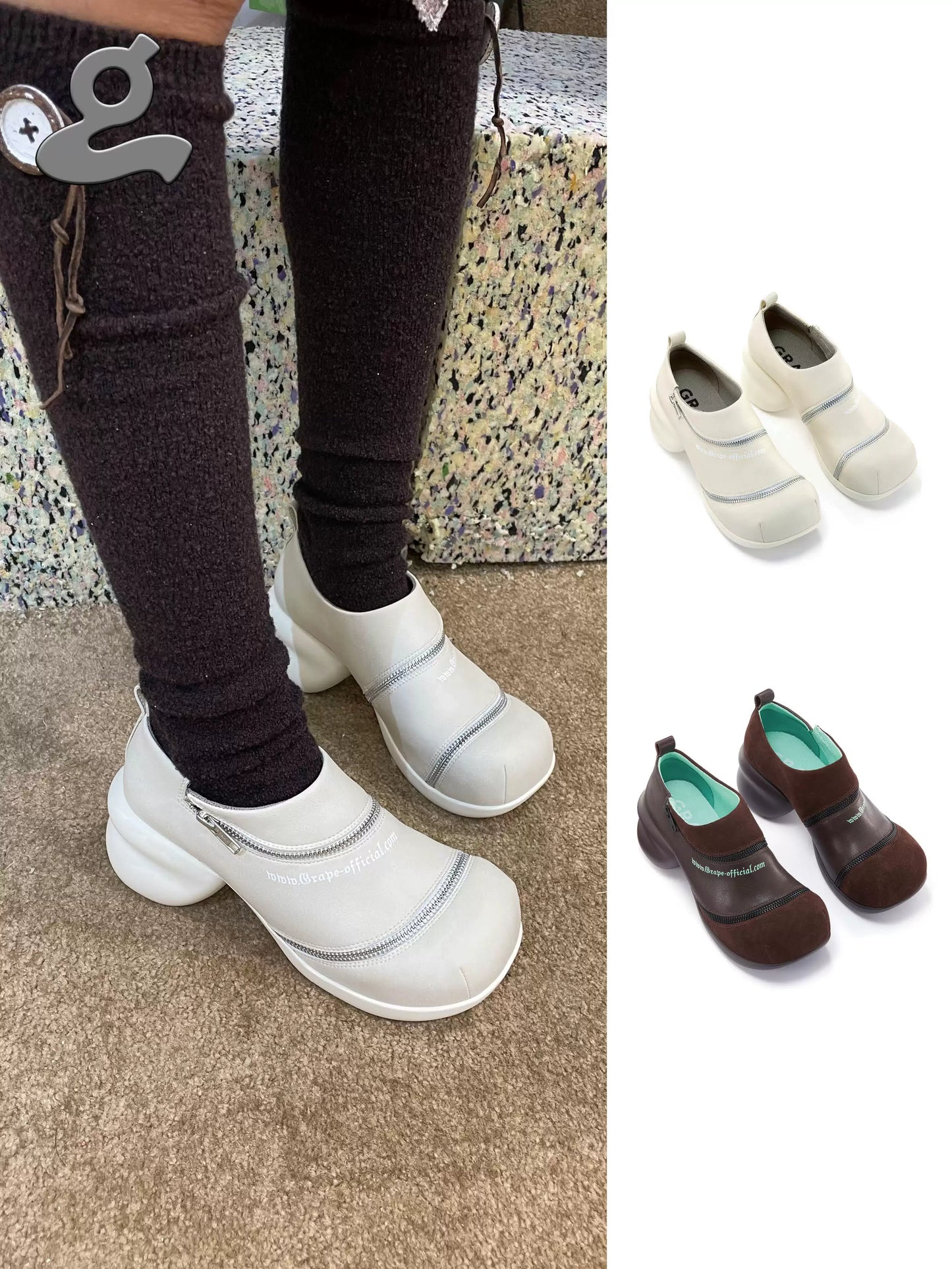 TRANSFORMING SPIRAL ZIPPER CHUNKY SHOES