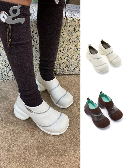 TRANSFORMING SPIRAL ZIPPER CHUNKY SHOES
