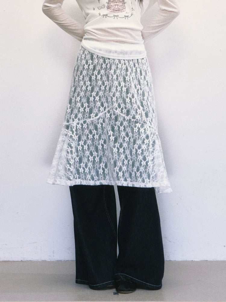 LACE A-LINE SKIRT