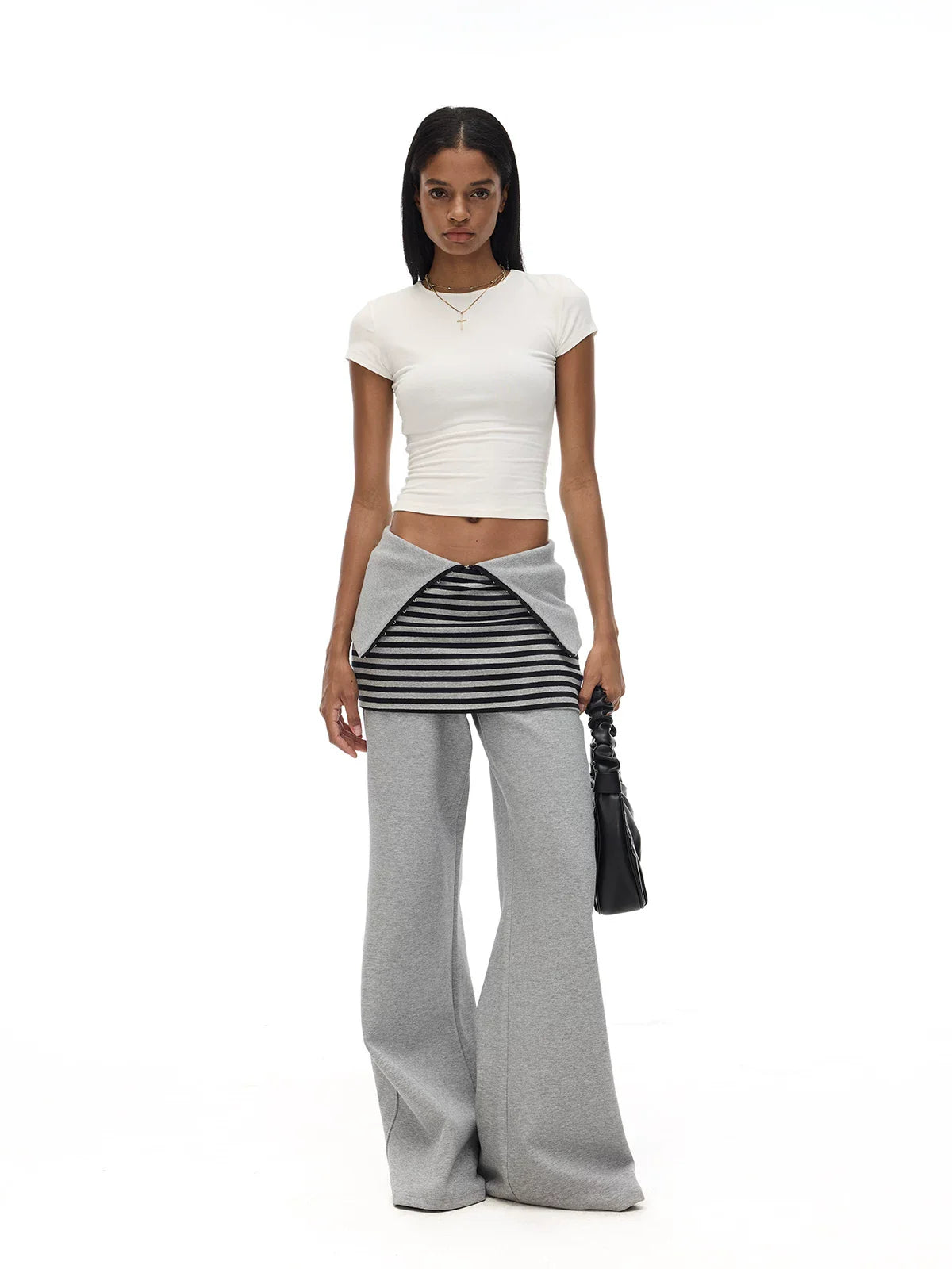ADJUSTABLE WAIST WIDE-LEG SWEATPANTS