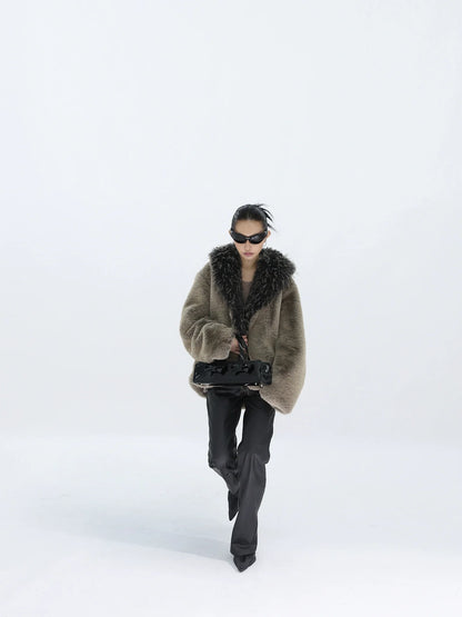 THICK FUR COLLAR COAT