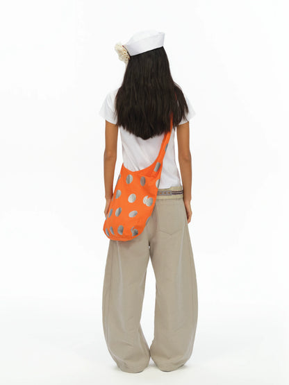 VIBRANT ORANGE POLKA DOT BAG