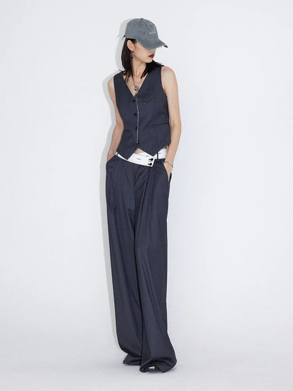 FLOWY PLEATED WIDE-LEG PANTS