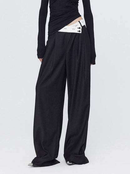 FLOWY PLEATED WIDE-LEG PANTS