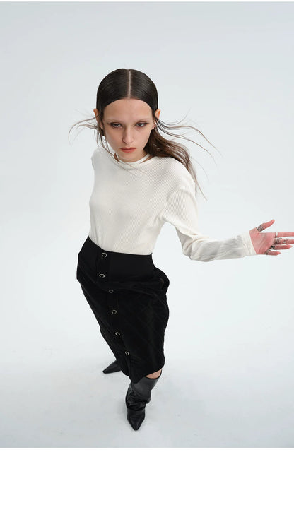 WINTER 3D QUILTED COTTON SKIRT