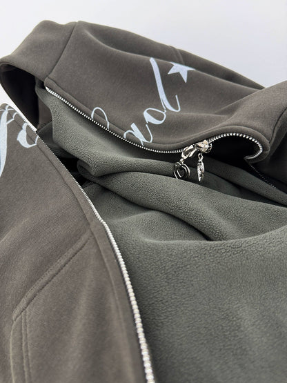 HORNED FLEECE HOODIE