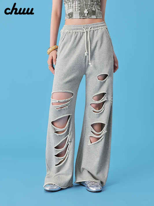 RIPPED CASUAL SWEATPANTS