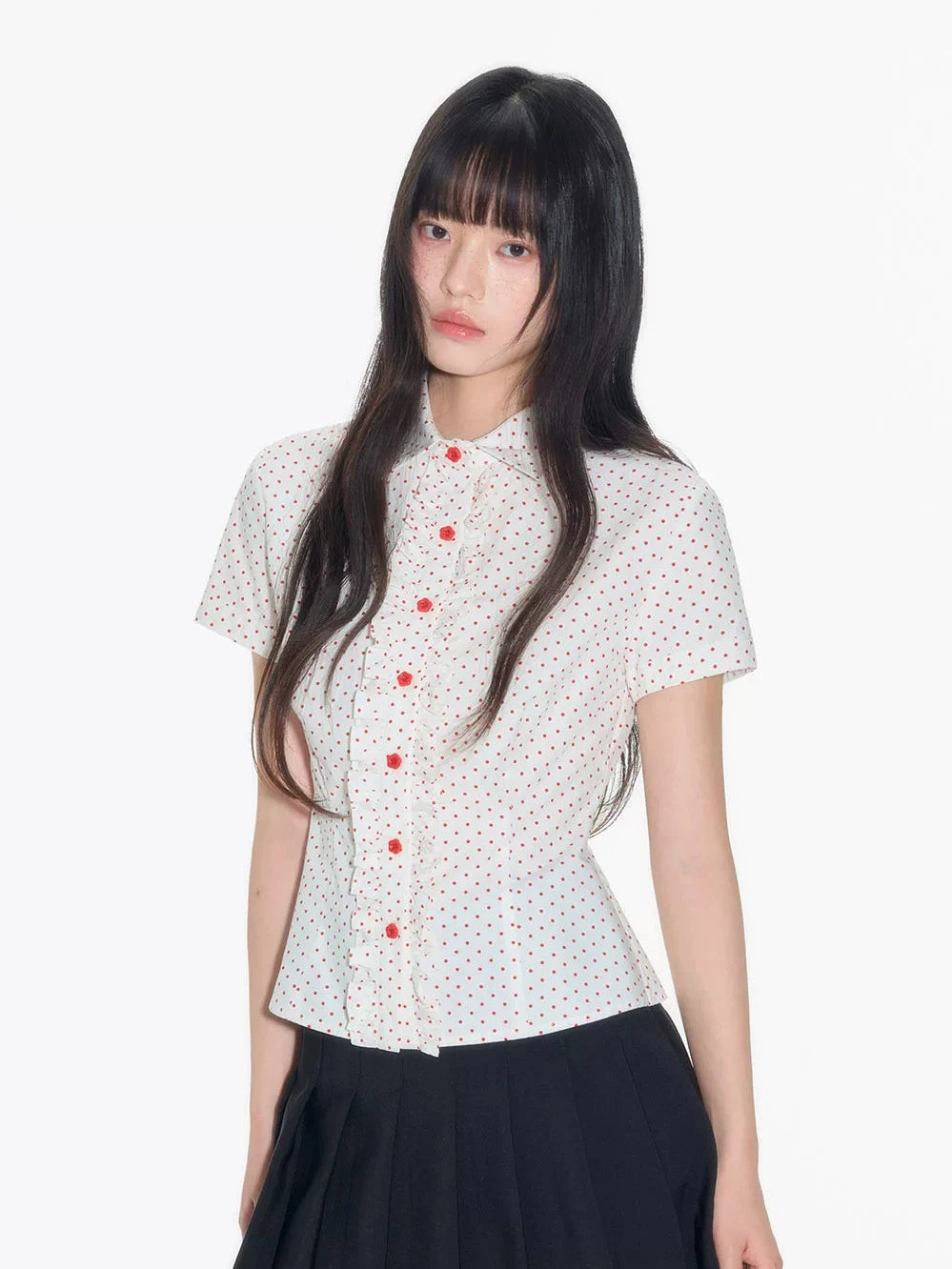 PINK POLKA DOT WOODEN SHIRT