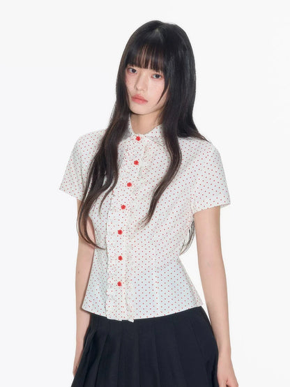 PINK POLKA DOT WOODEN SHIRT