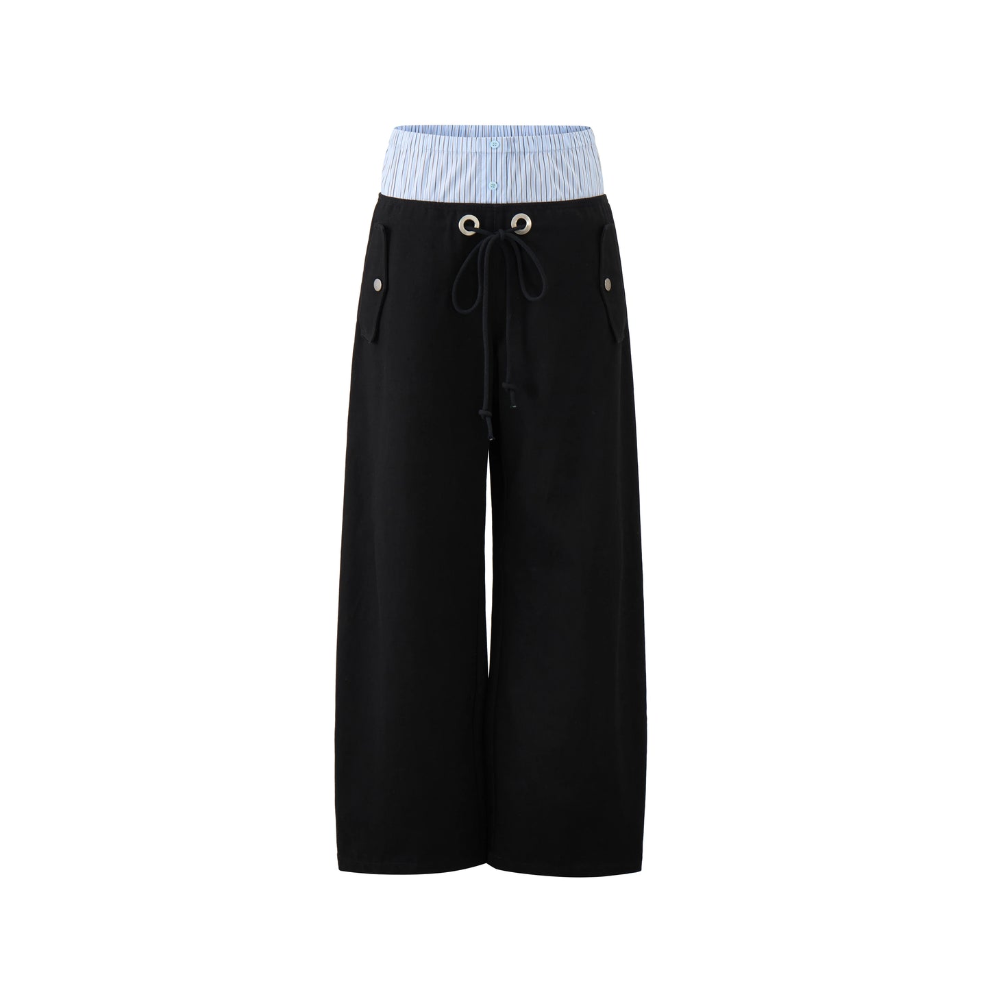 STRIPED FLOWING WIDE-LEG PANTS