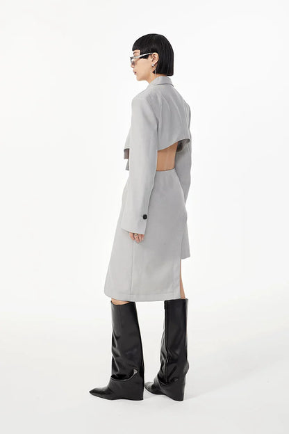 LAYERED SKIRT WITH CURVED HEM