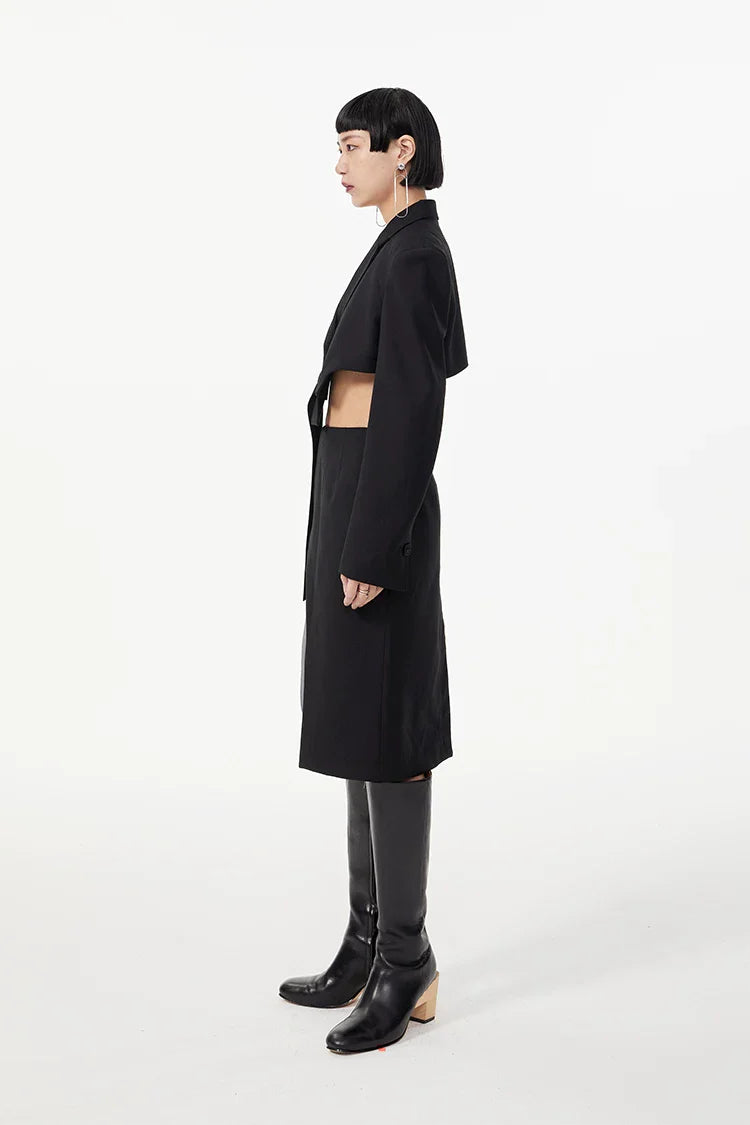 LAYERED SKIRT WITH CURVED HEM