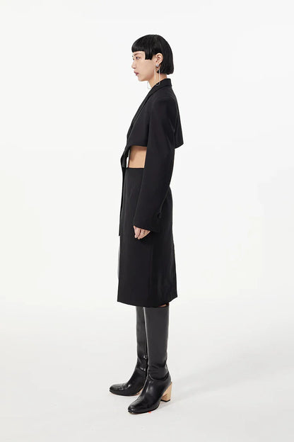 LAYERED SKIRT WITH CURVED HEM