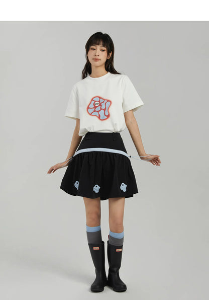 COLOR-BLOCK A-LINE MINI SKIRT