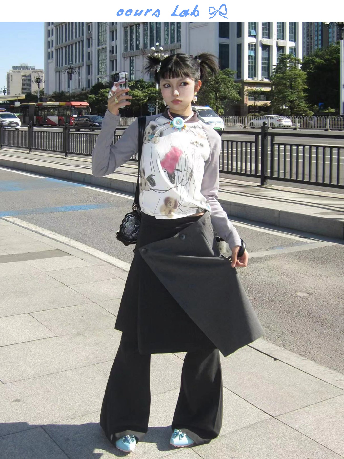 ASYMMETRIC PLEATED SKIRT SET