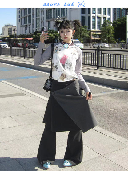 ASYMMETRIC PLEATED SKIRT SET