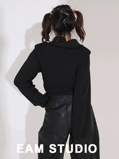HIGH-NECK ASYMMETRICAL SWEATSHIRT JACKET