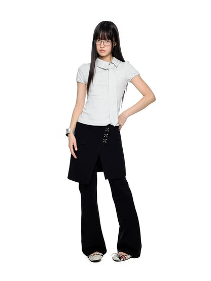 V-NECK PUFF-SLEEVE TOP
