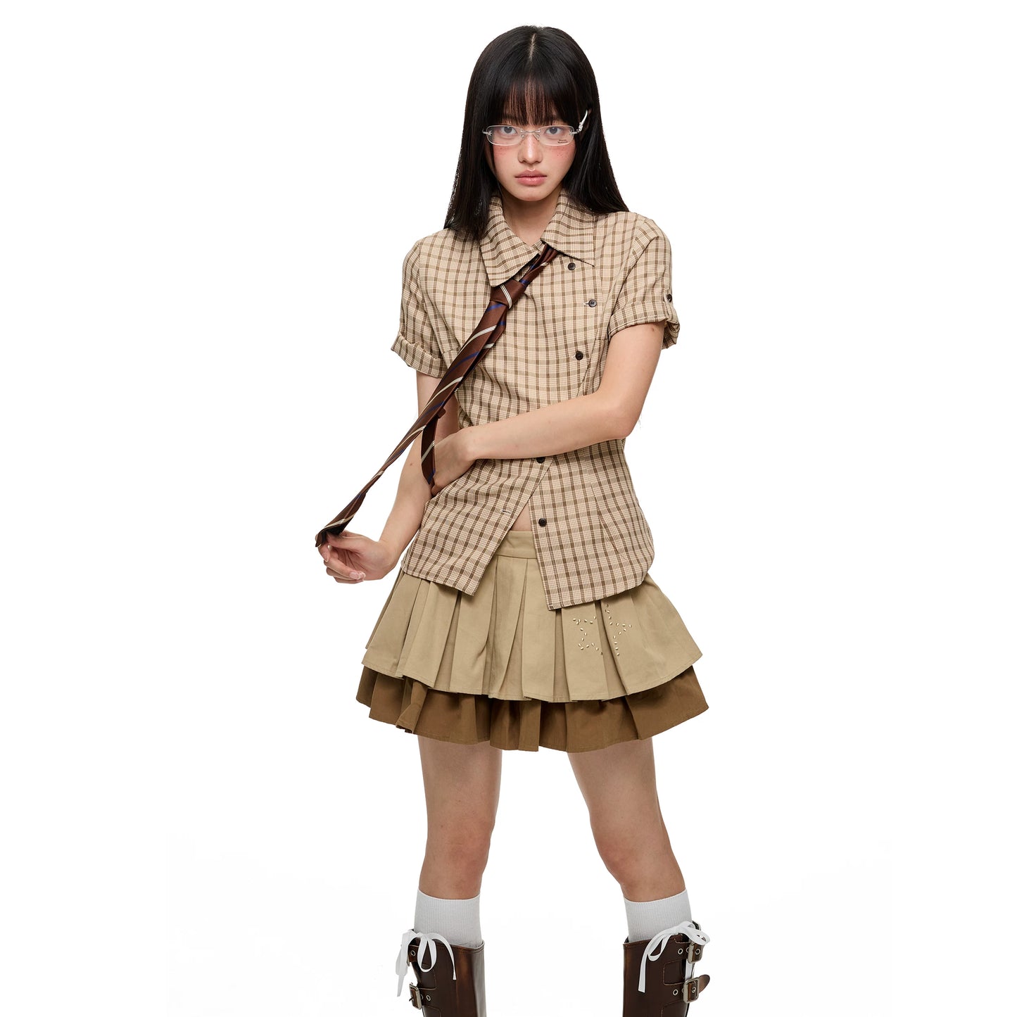PLAID SUMMER BLOUSE