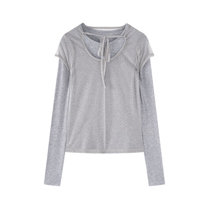 LAYERED POLKA DOT T-SHIRT SET