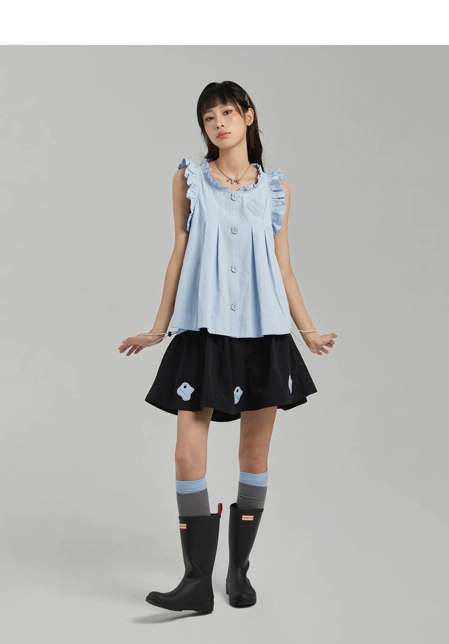 COLOR-BLOCK A-LINE MINI SKIRT
